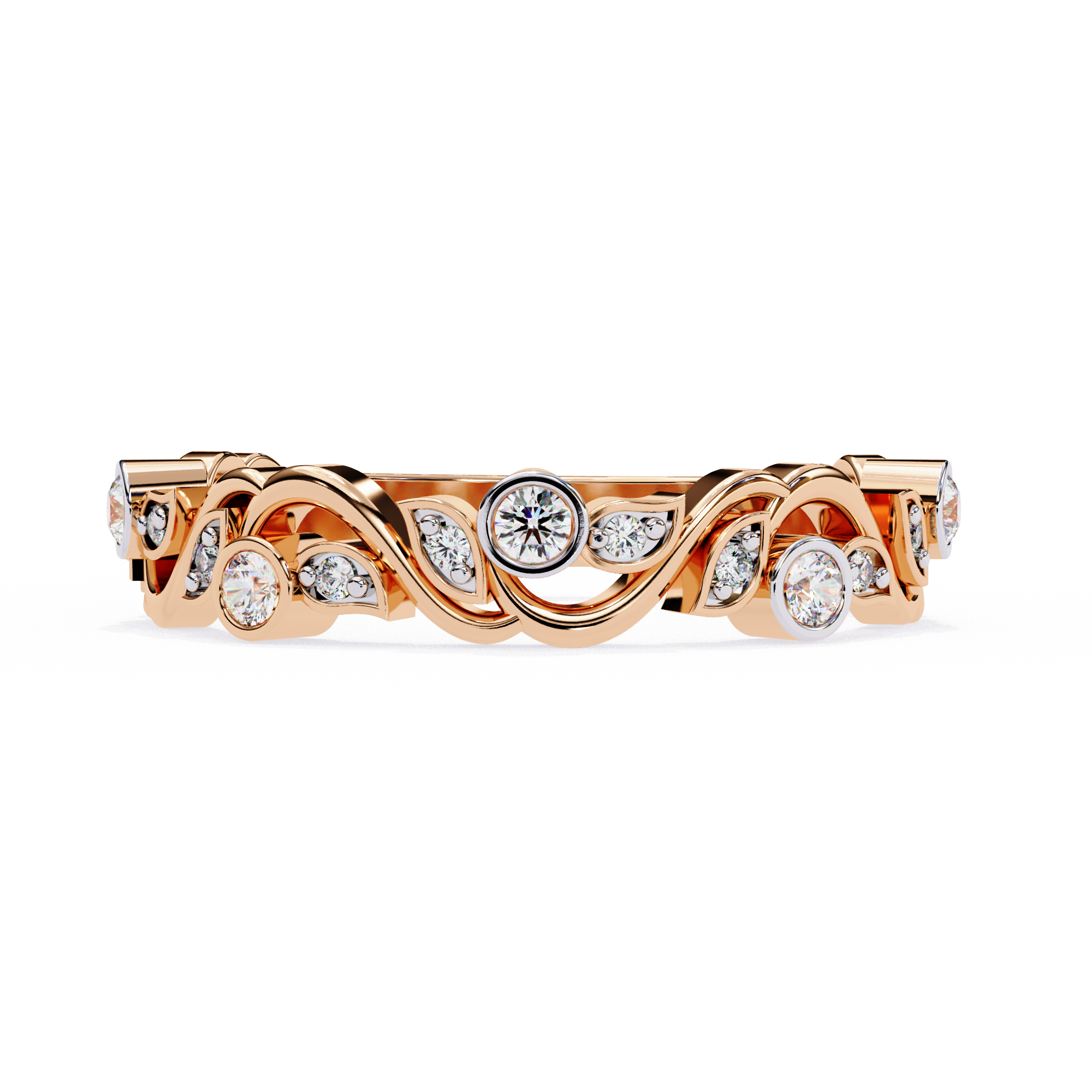 Twist Infinity Diamond Band – 925 Sterling Silver (19 Stones)