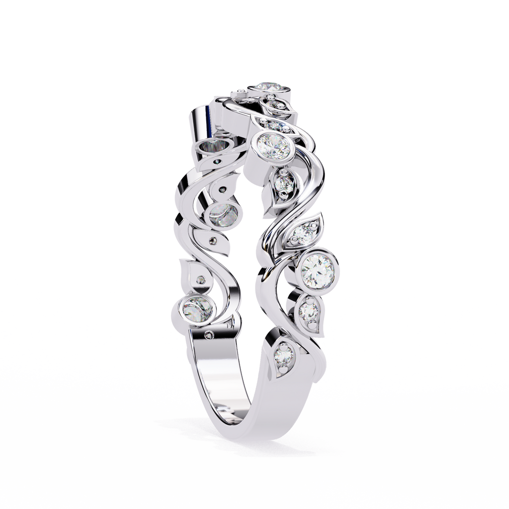 Twist Infinity Diamond Band – 925 Sterling Silver (19 Stones)