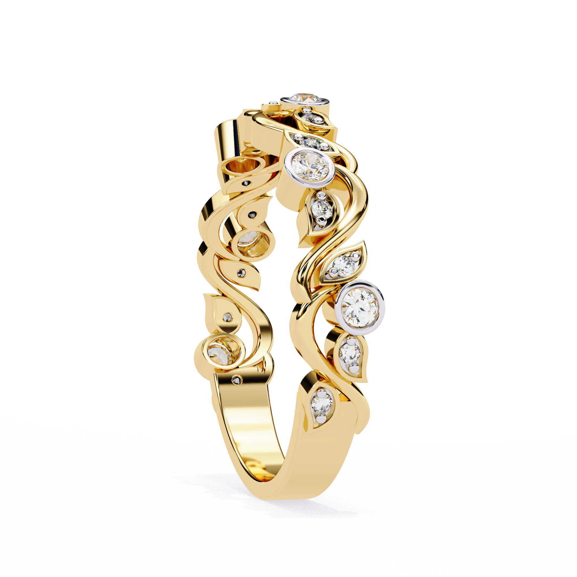 Twist Infinity Diamond Band – 925 Sterling Silver (19 Stones)