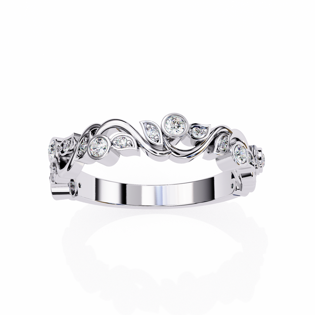 Twist Infinity Diamond Band – 925 Sterling Silver (19 Stones)