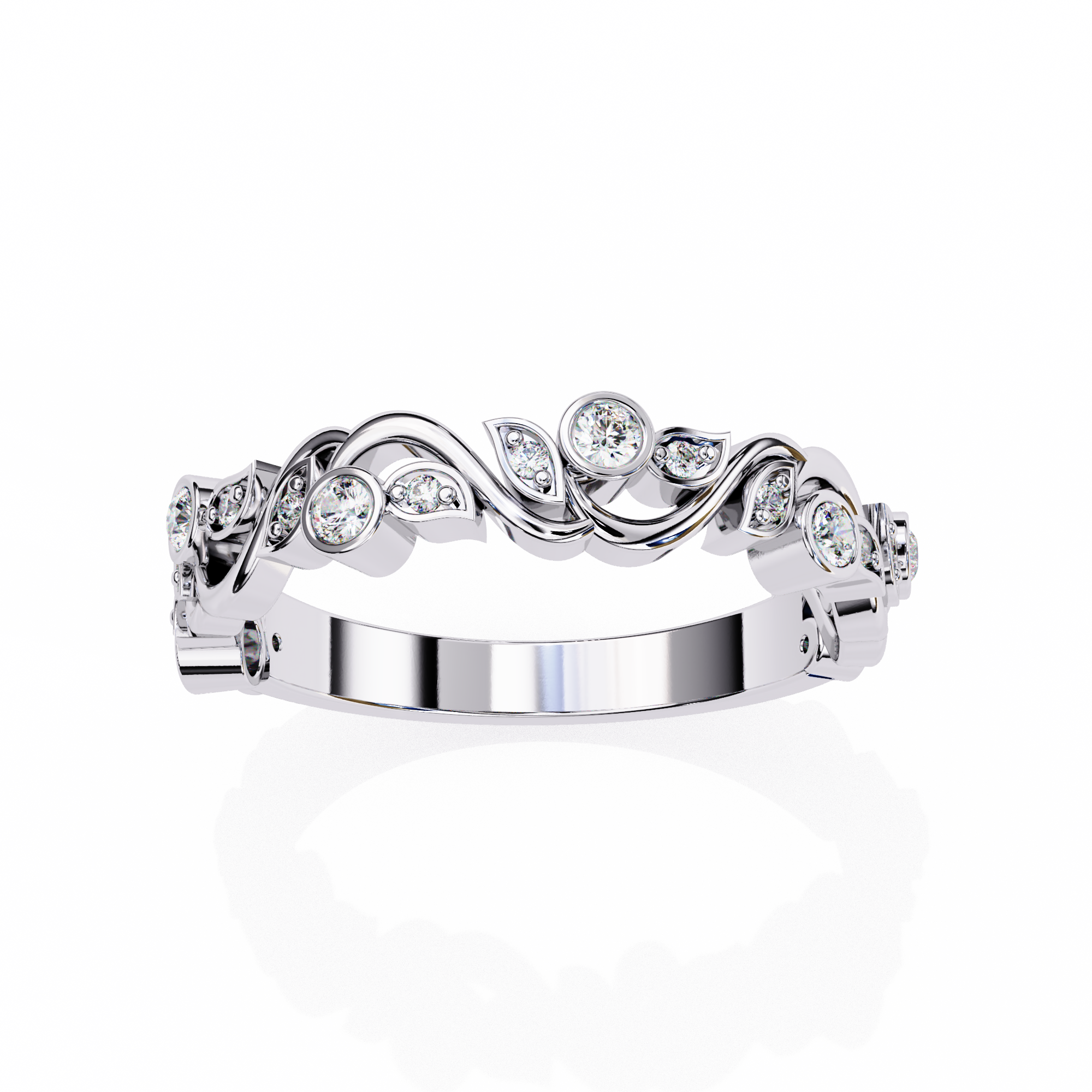 Twist Infinity Diamond Band – 925 Sterling Silver (19 Stones)
