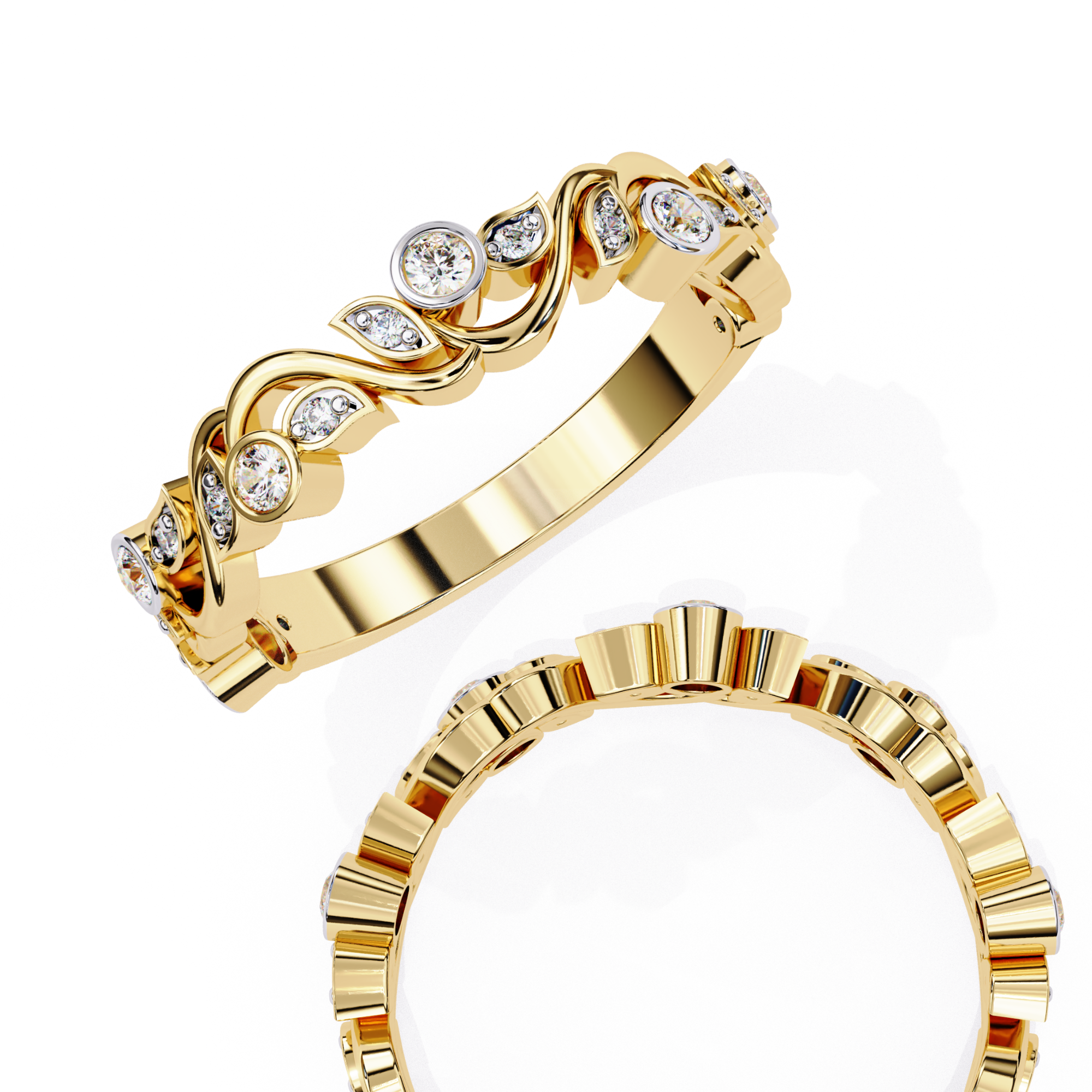 Twist Infinity Diamond Band – 925 Sterling Silver (19 Stones)