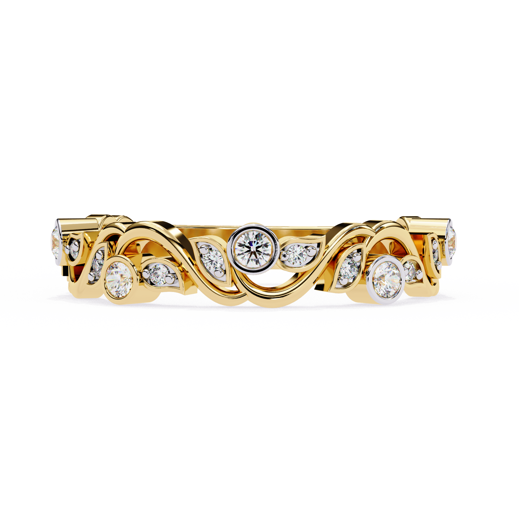 Twist Infinity Diamond Band – 925 Sterling Silver (19 Stones)