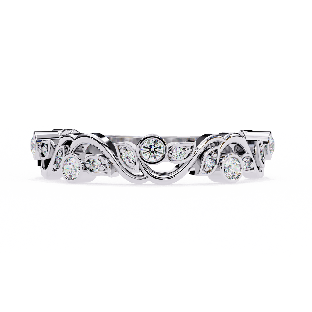 Twist Infinity Diamond Band – 925 Sterling Silver (19 Stones)