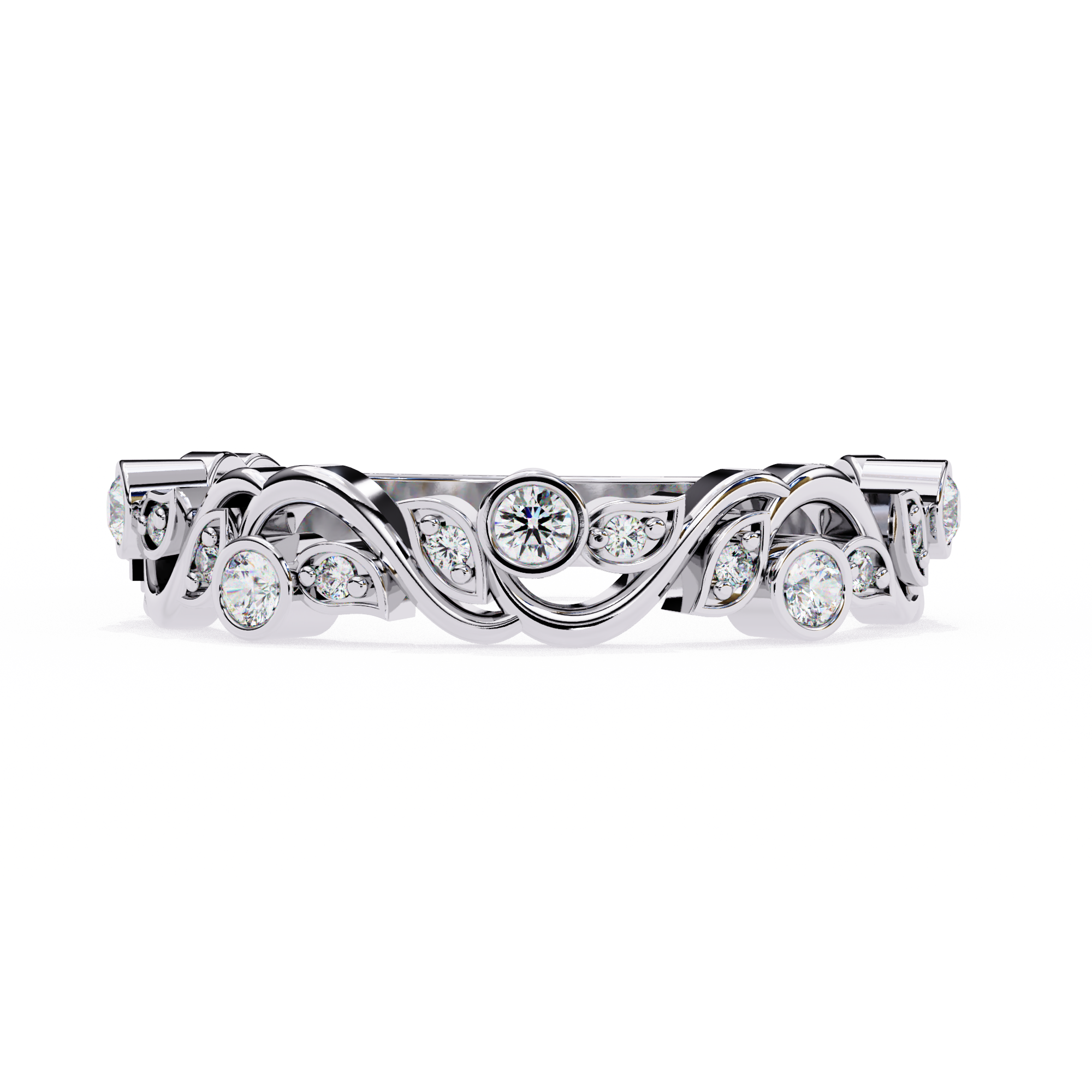 Twist Infinity Diamond Band – 925 Sterling Silver (19 Stones)
