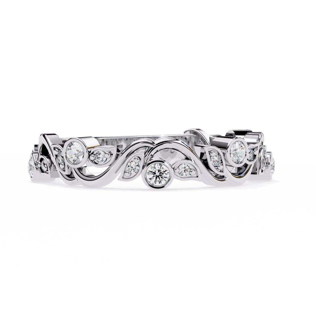 Twist Infinity Diamond Band – 925 Sterling Silver (19 Stones)