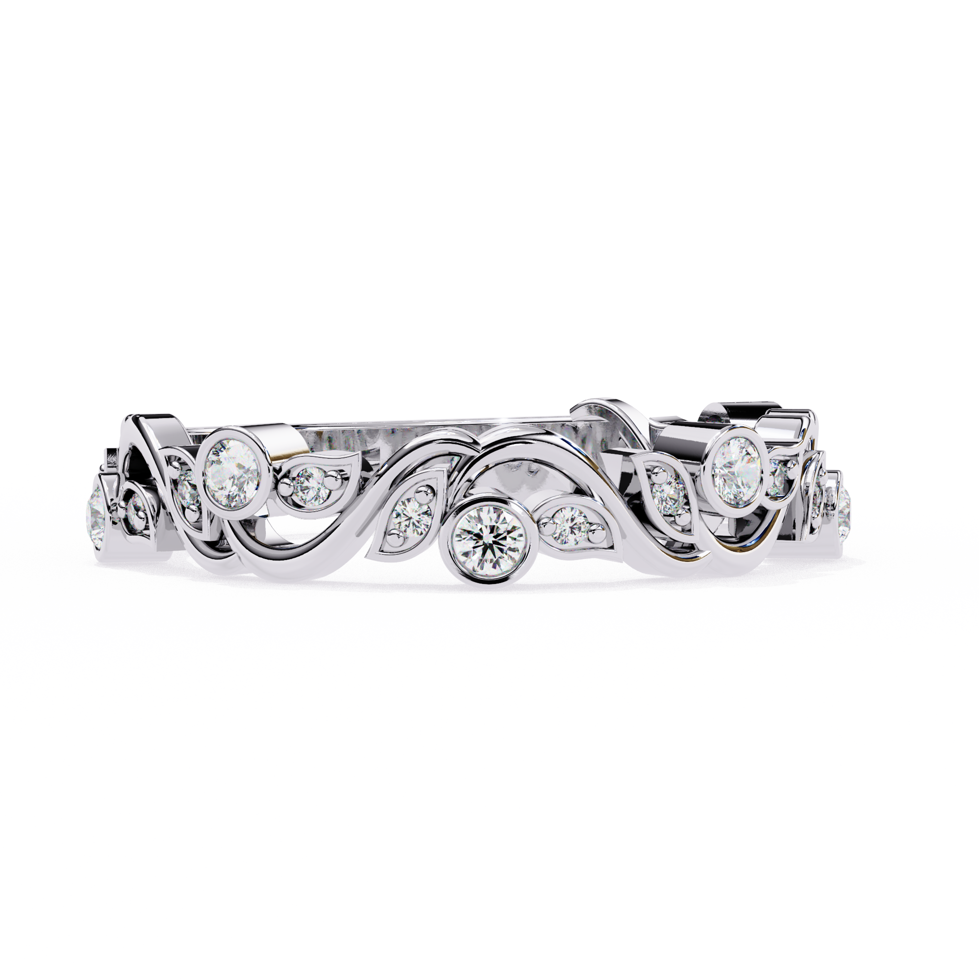 Twist Infinity Diamond Band – 925 Sterling Silver (19 Stones)