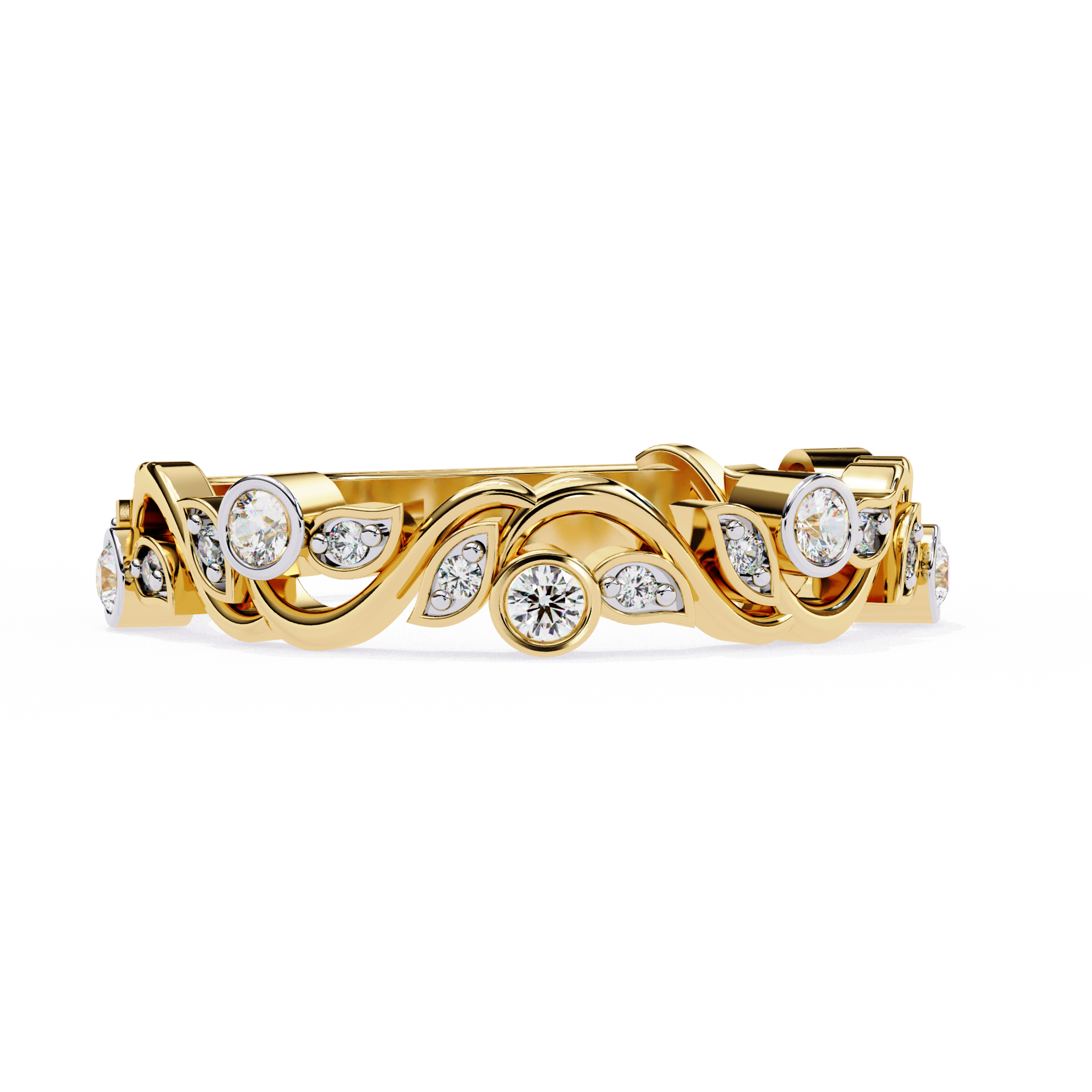Twist Infinity Diamond Band – 925 Sterling Silver (19 Stones)