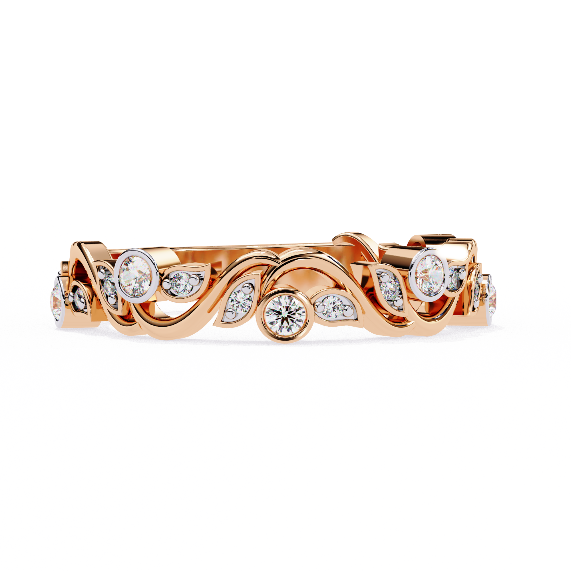 Twist Infinity Diamond Band – 925 Sterling Silver (19 Stones)
