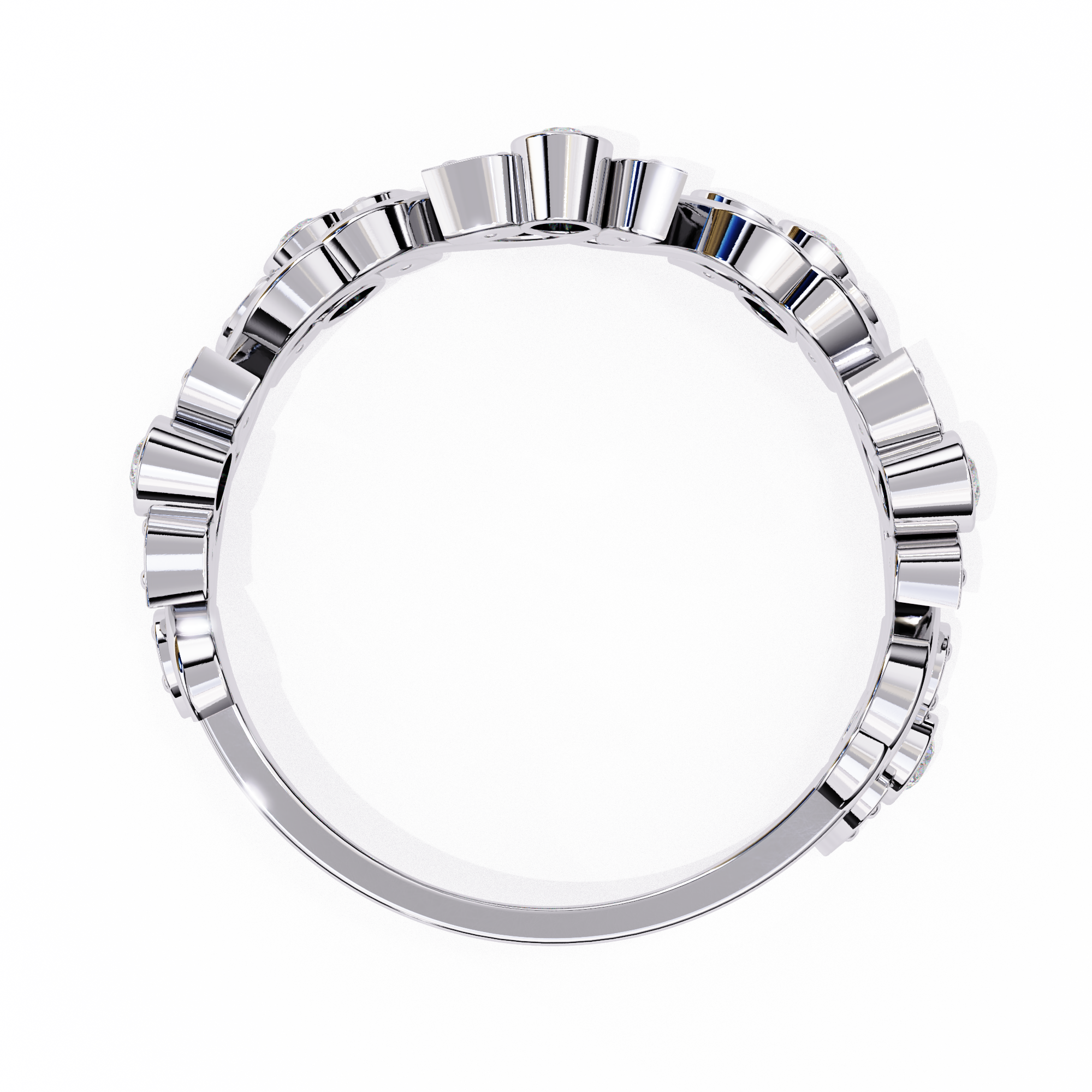 Twist Infinity Diamond Band – 925 Sterling Silver (19 Stones)
