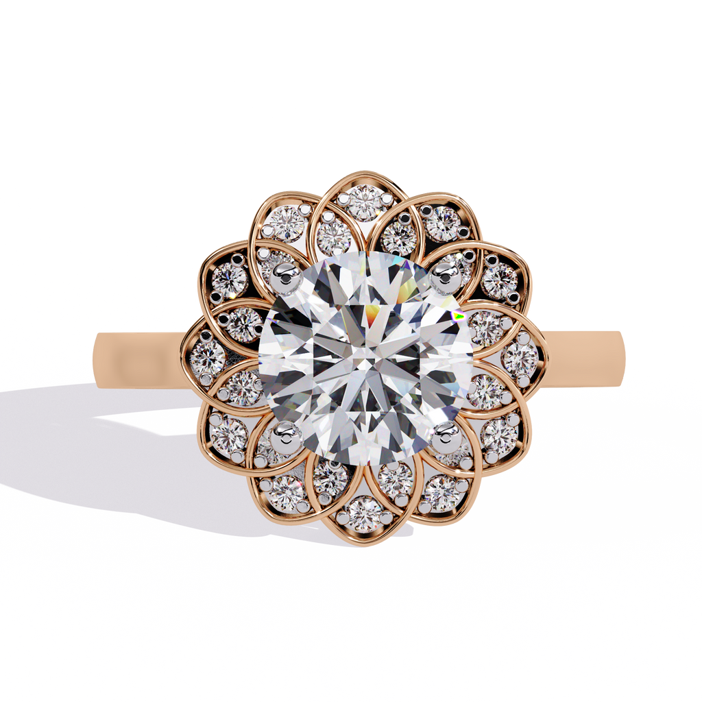 Halo Diamond Engagement Ring (Rose)