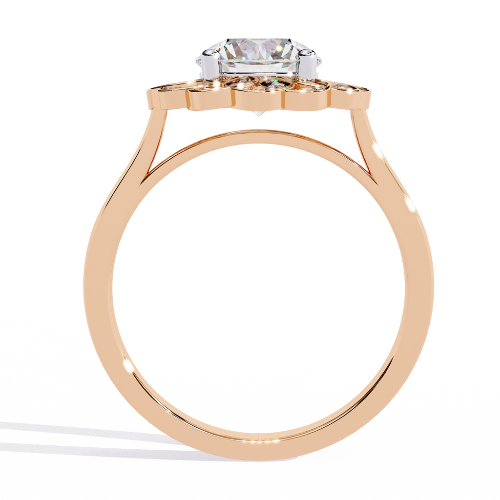 Halo Diamond Engagement Ring (Rose)