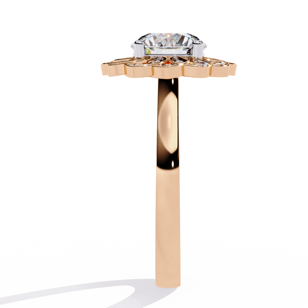 Halo Diamond Engagement Ring (Rose)