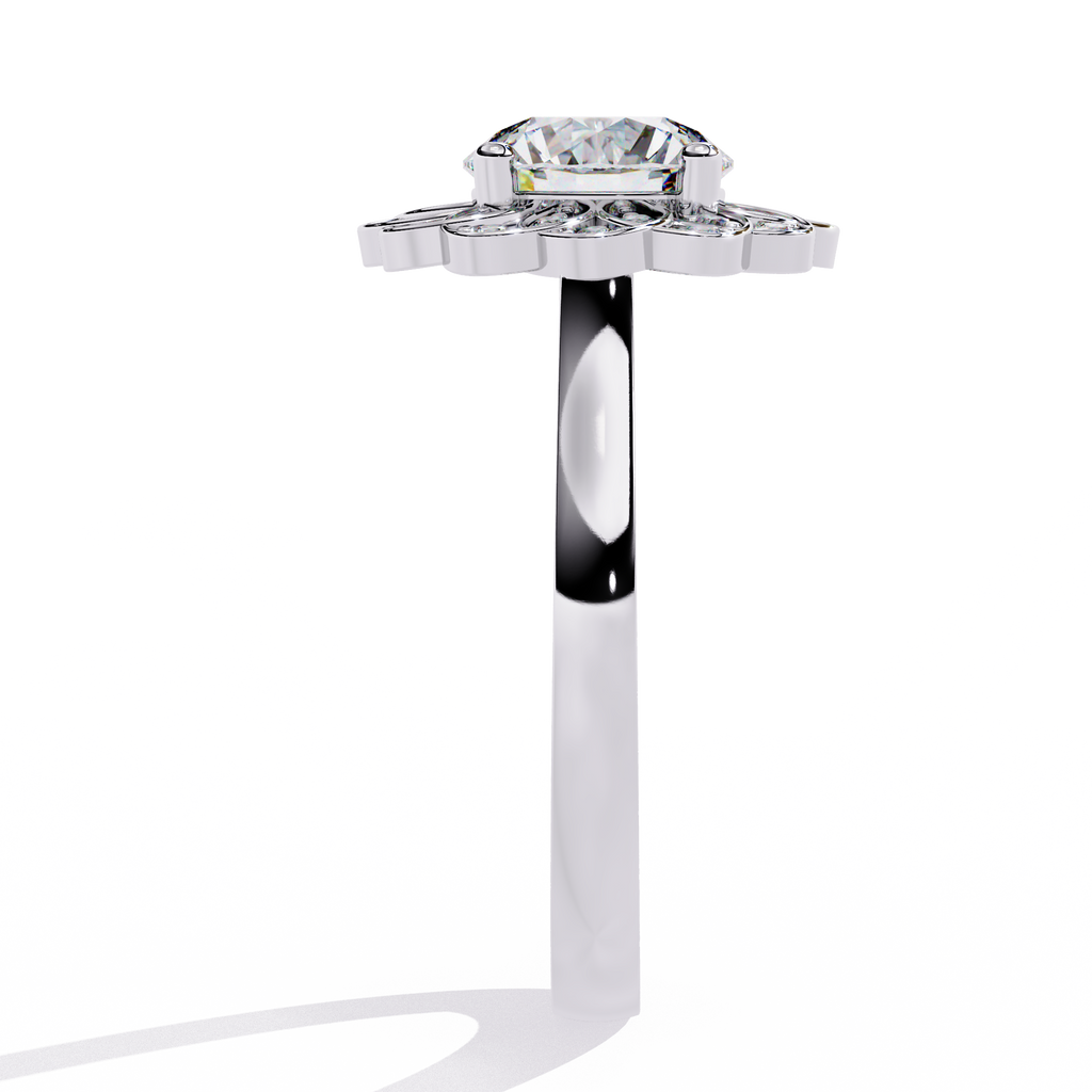 Halo Diamond Engagement Ring (WHITE)