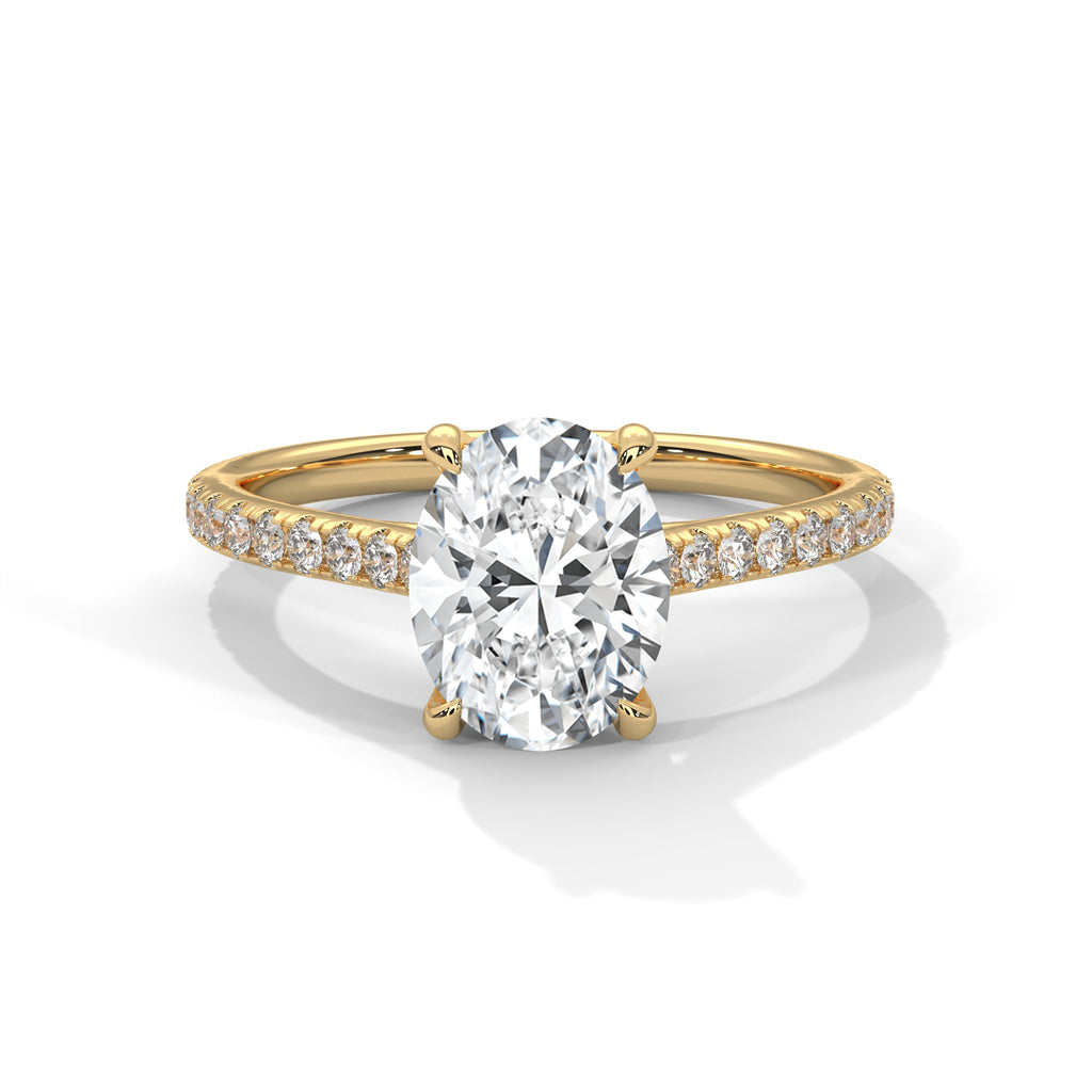 Oval Solitaire Diamond Ring (Yellow Gold)