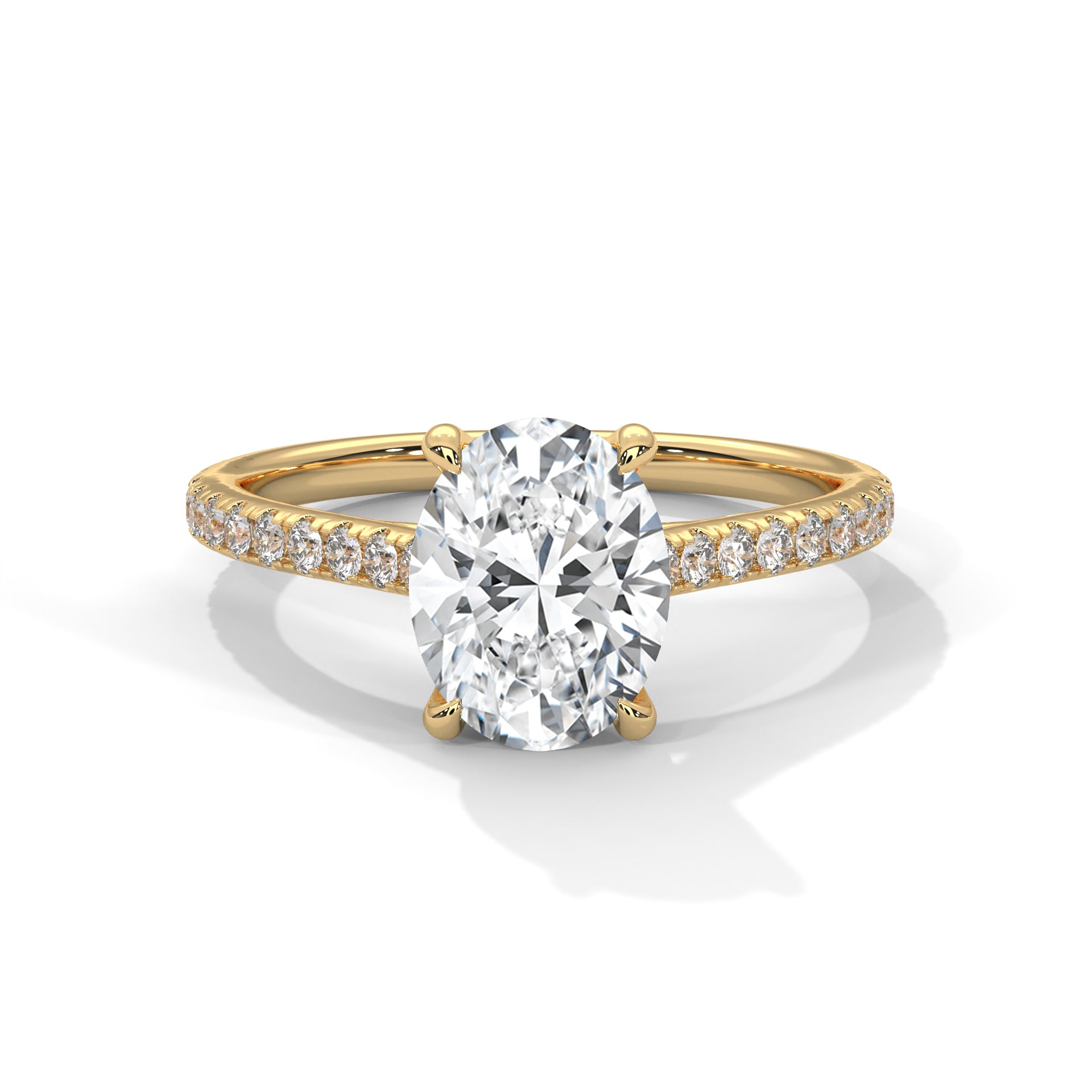 Oval Solitaire Diamond Ring (Yellow Gold)