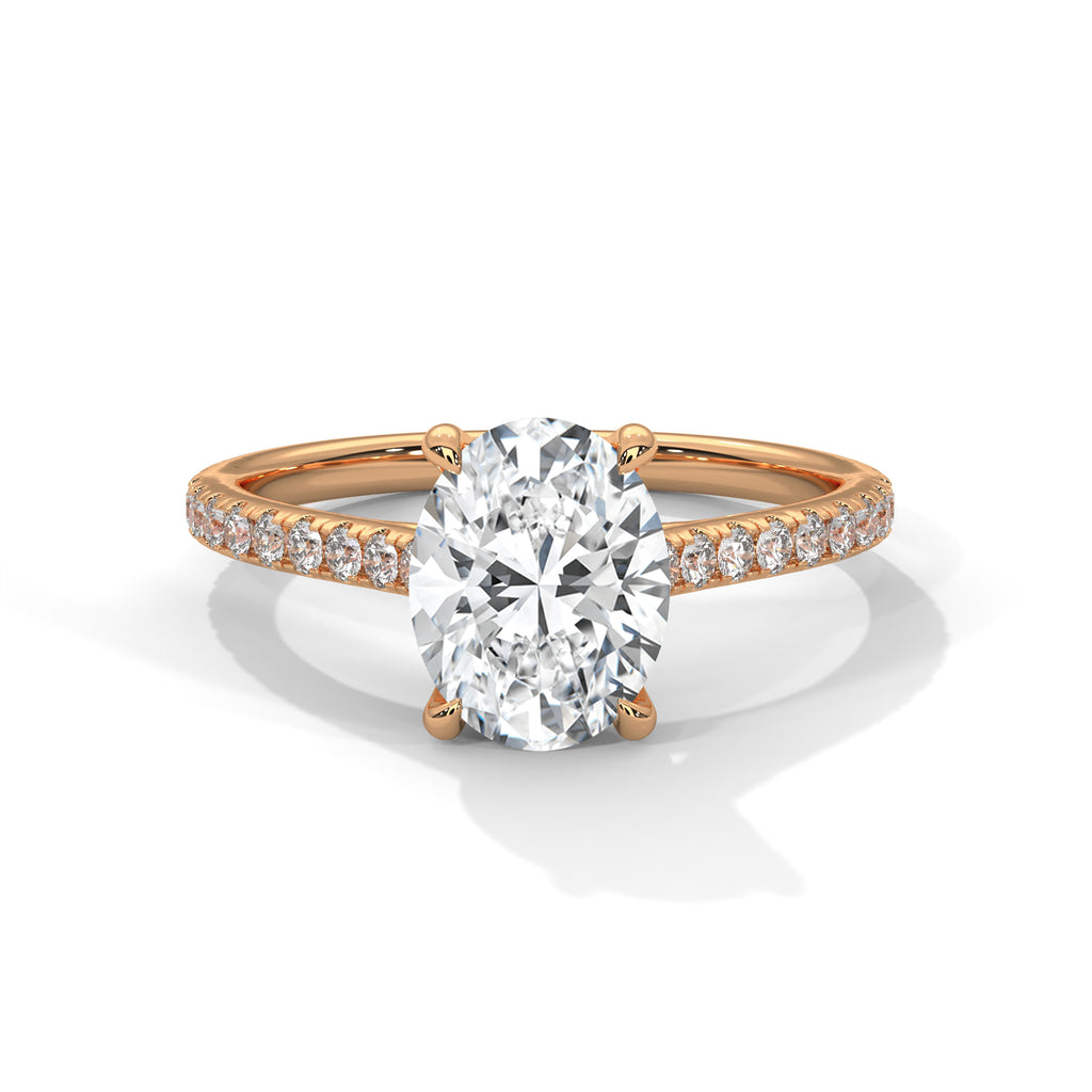 Oval Solitaire Diamond Ring (Rose Gold)