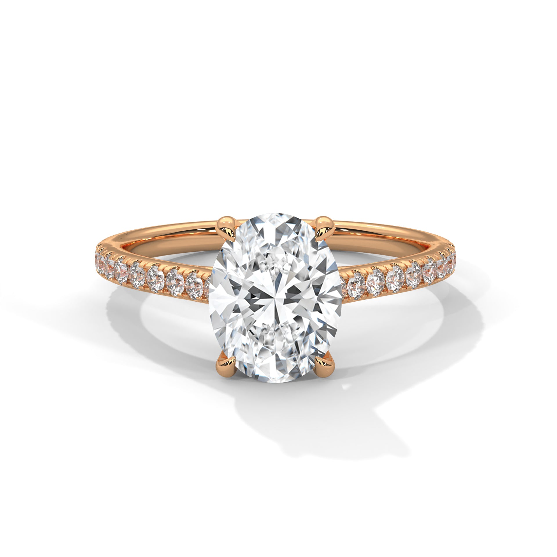 Oval Solitaire Diamond Ring (Rose Gold)