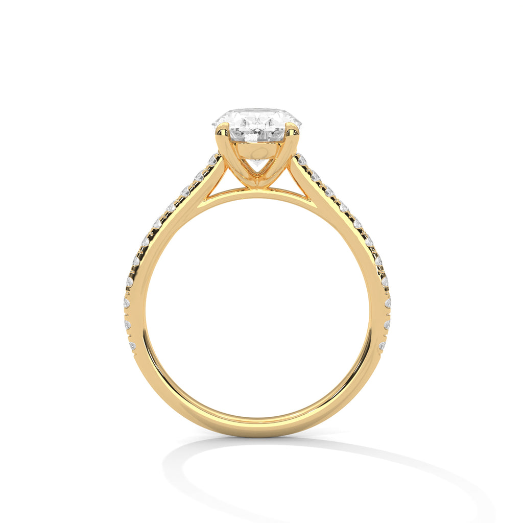 Oval Solitaire Diamond Ring (Yellow Gold)