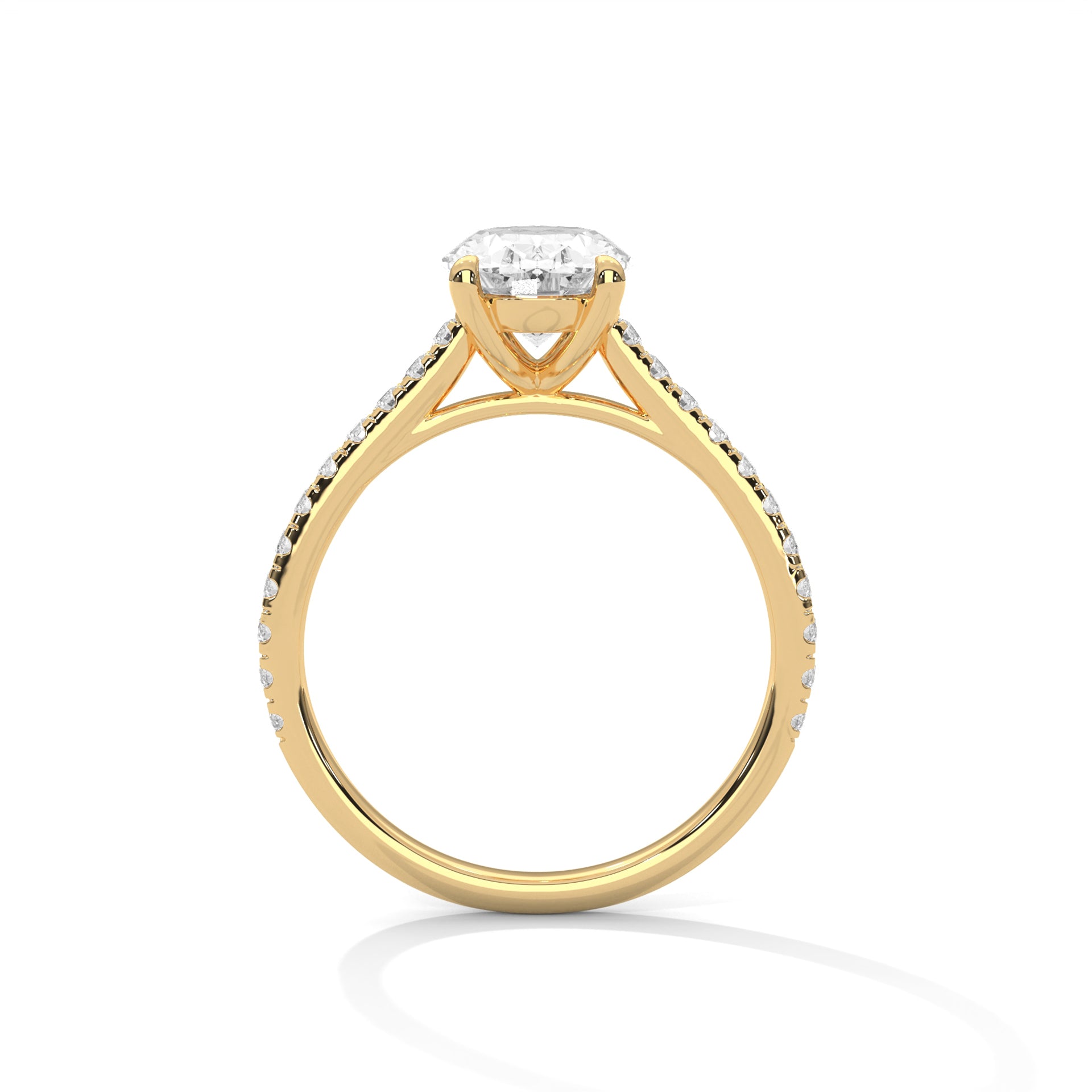 Oval Solitaire Diamond Ring (Yellow Gold)