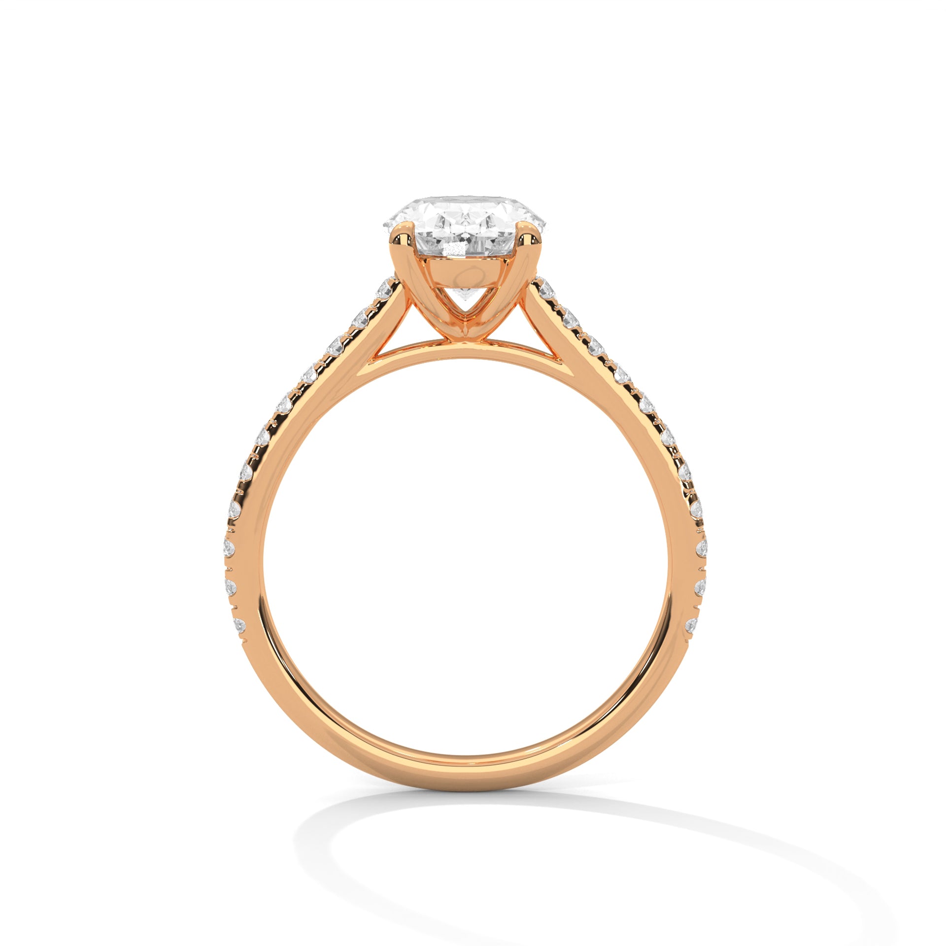 Oval Solitaire Diamond Ring (Rose Gold)