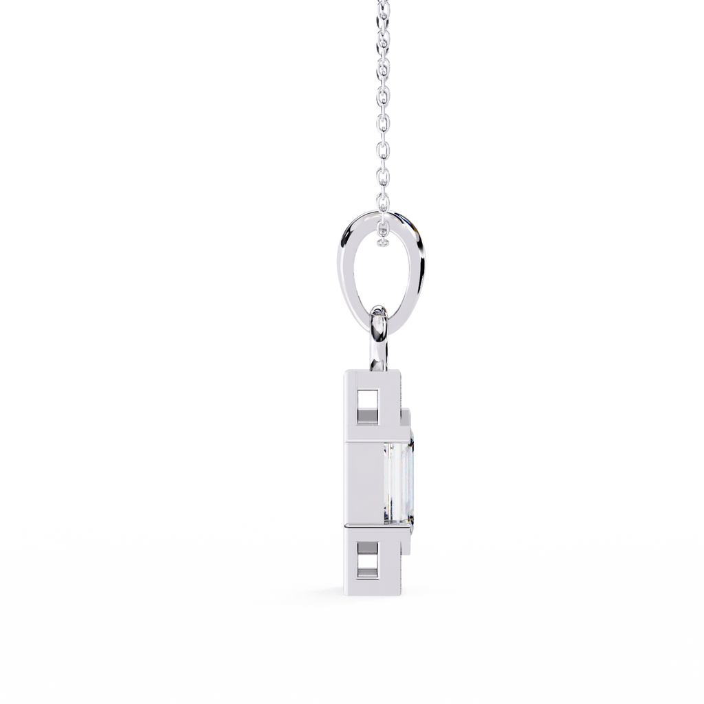 Emerald-Cut Halo Pendant