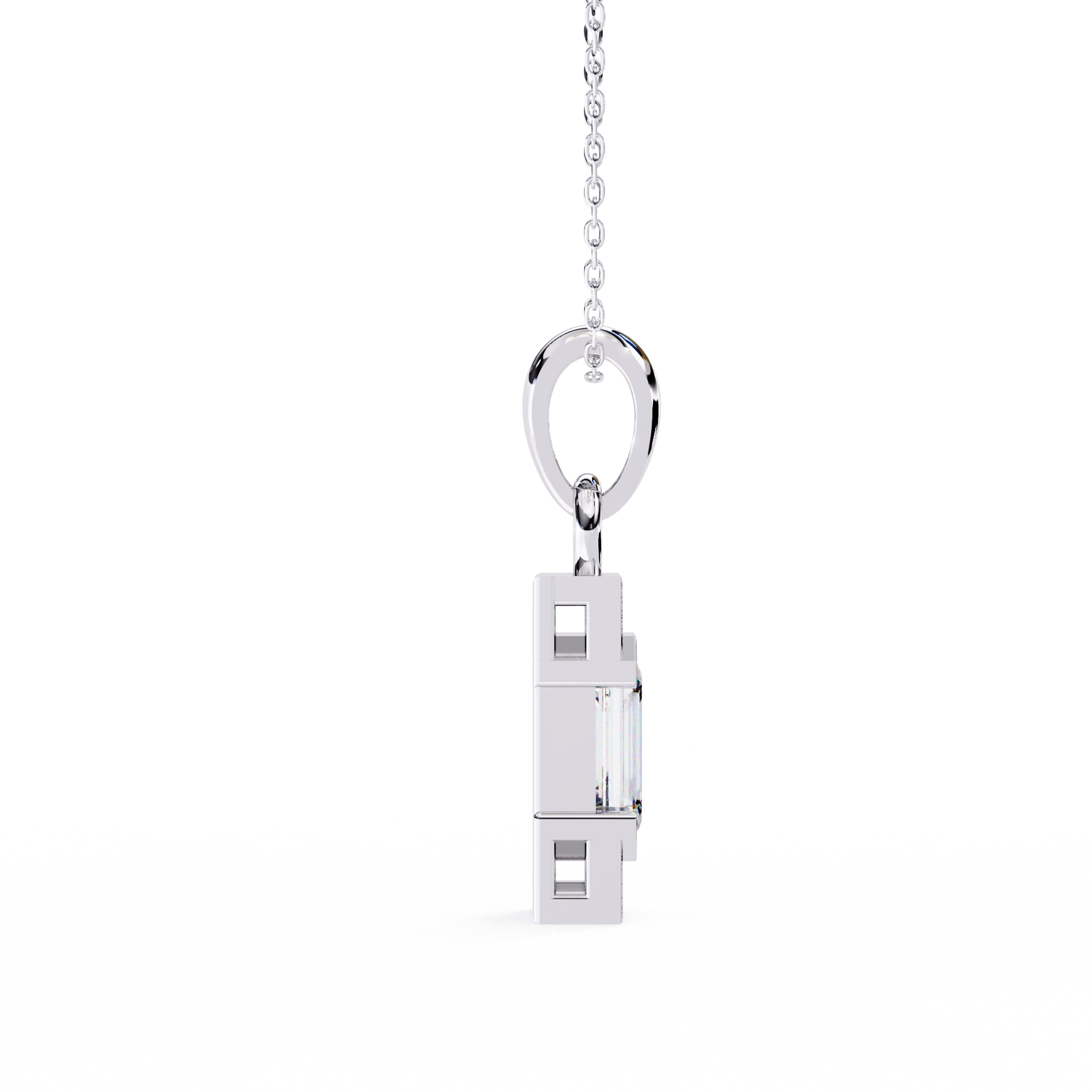 Emerald-Cut Halo Pendant