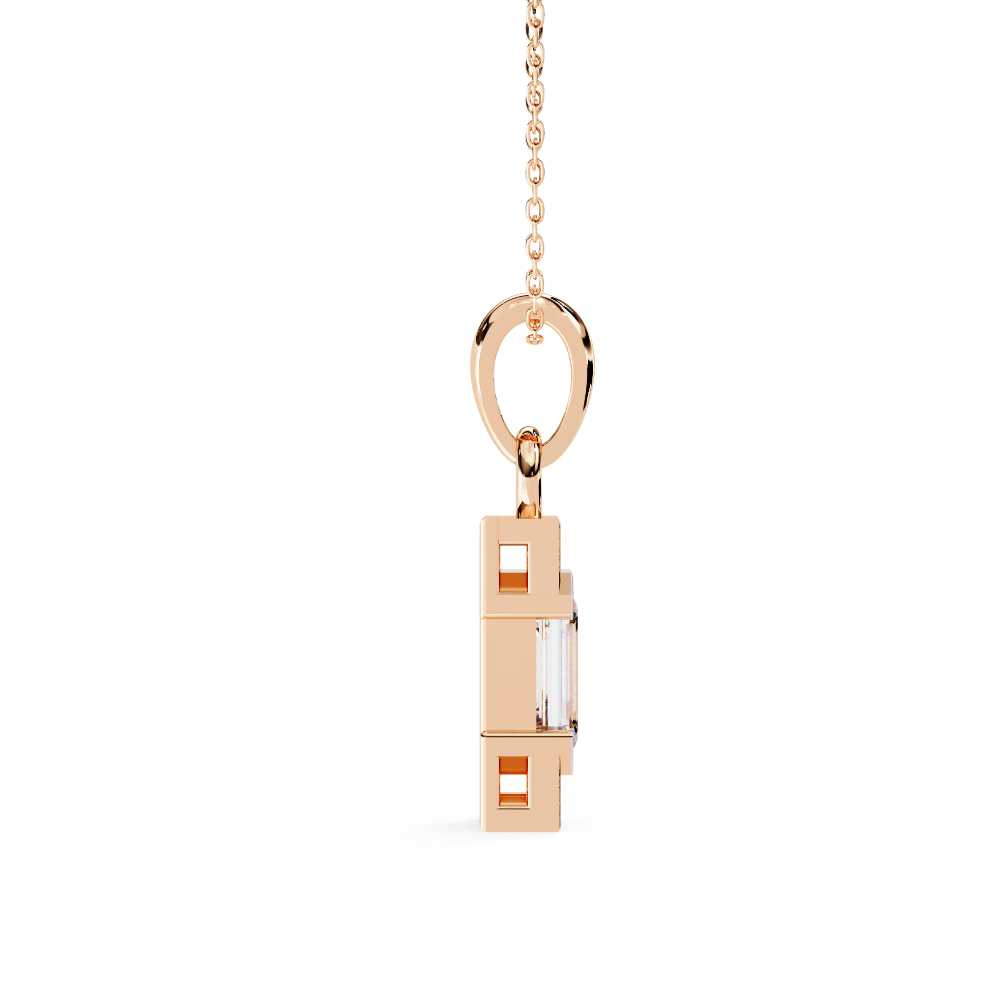 Emerald-Cut Halo Pendant