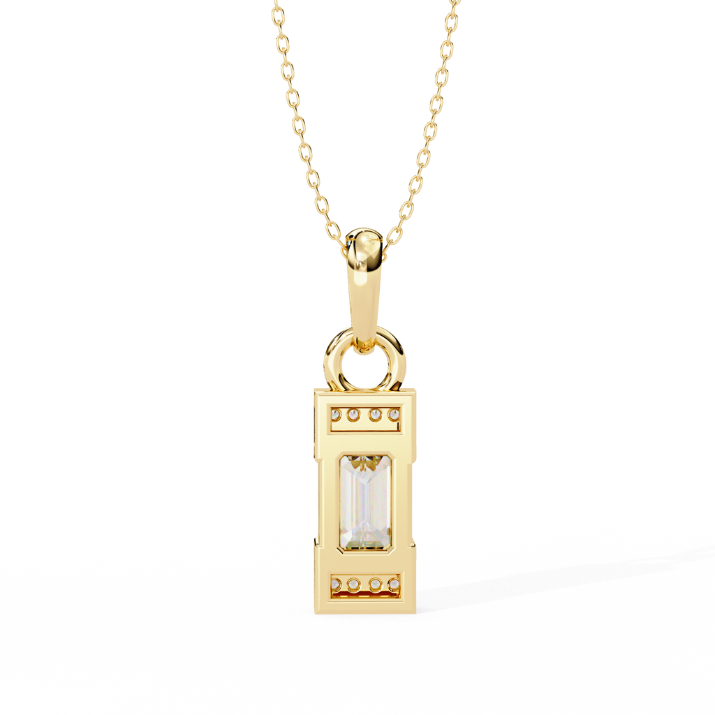 Emerald-Cut Halo Pendant