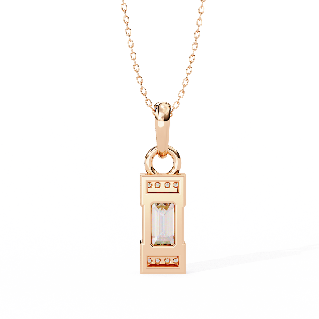 Emerald-Cut Halo Pendant