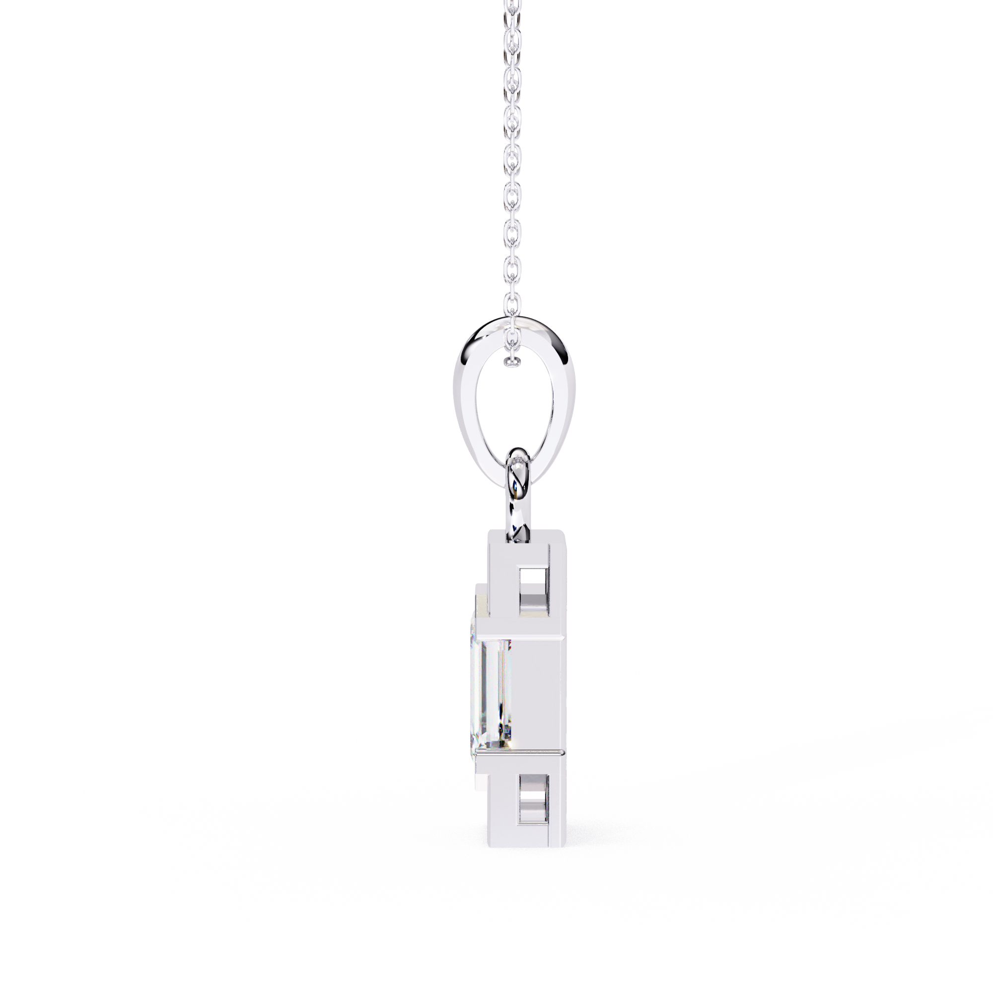 Emerald-Cut Halo Pendant