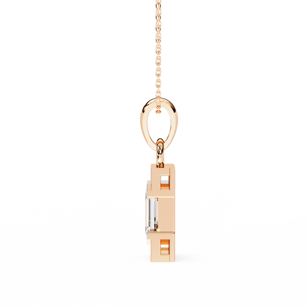 Emerald-Cut Halo Pendant