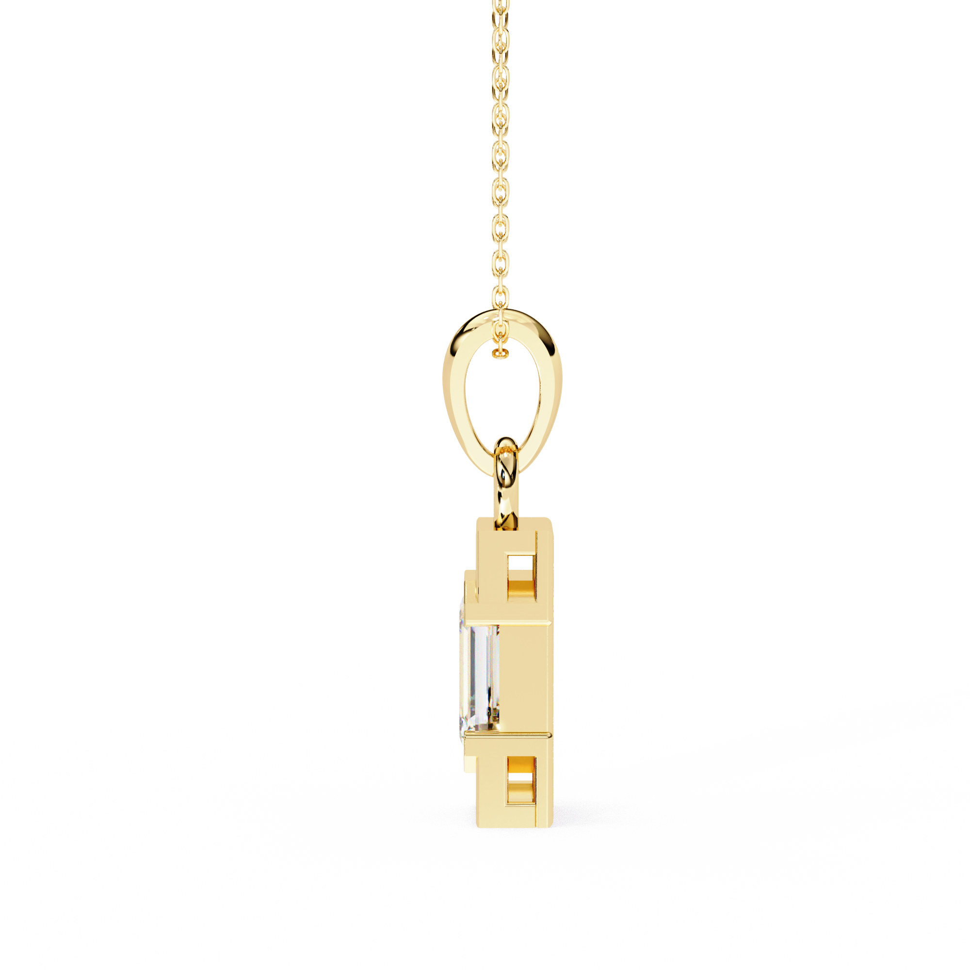 Emerald-Cut Halo Pendant