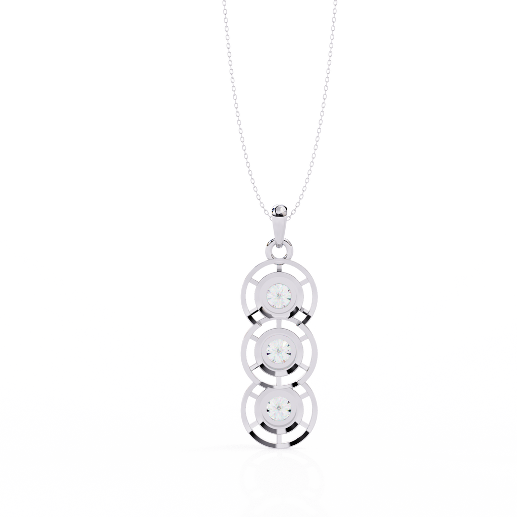 3-Stone Round Pendant