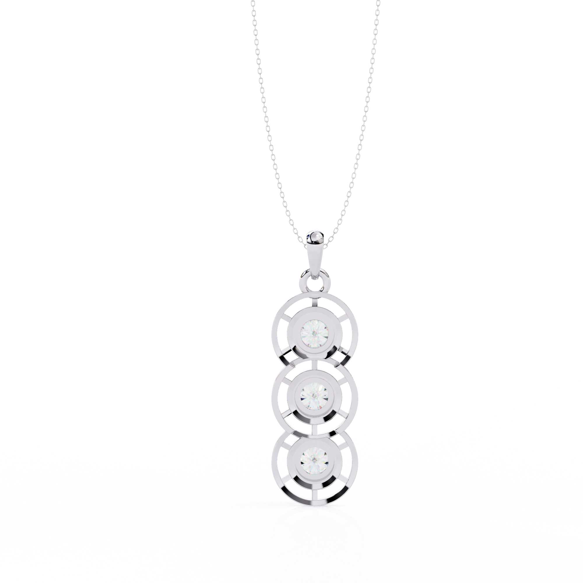 3-Stone Round Pendant
