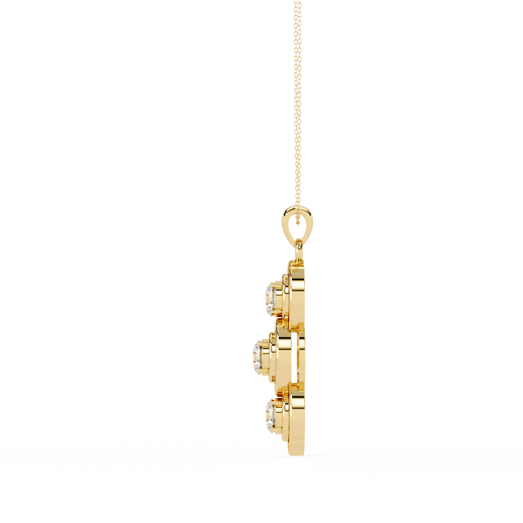 3-Stone Round Pendant