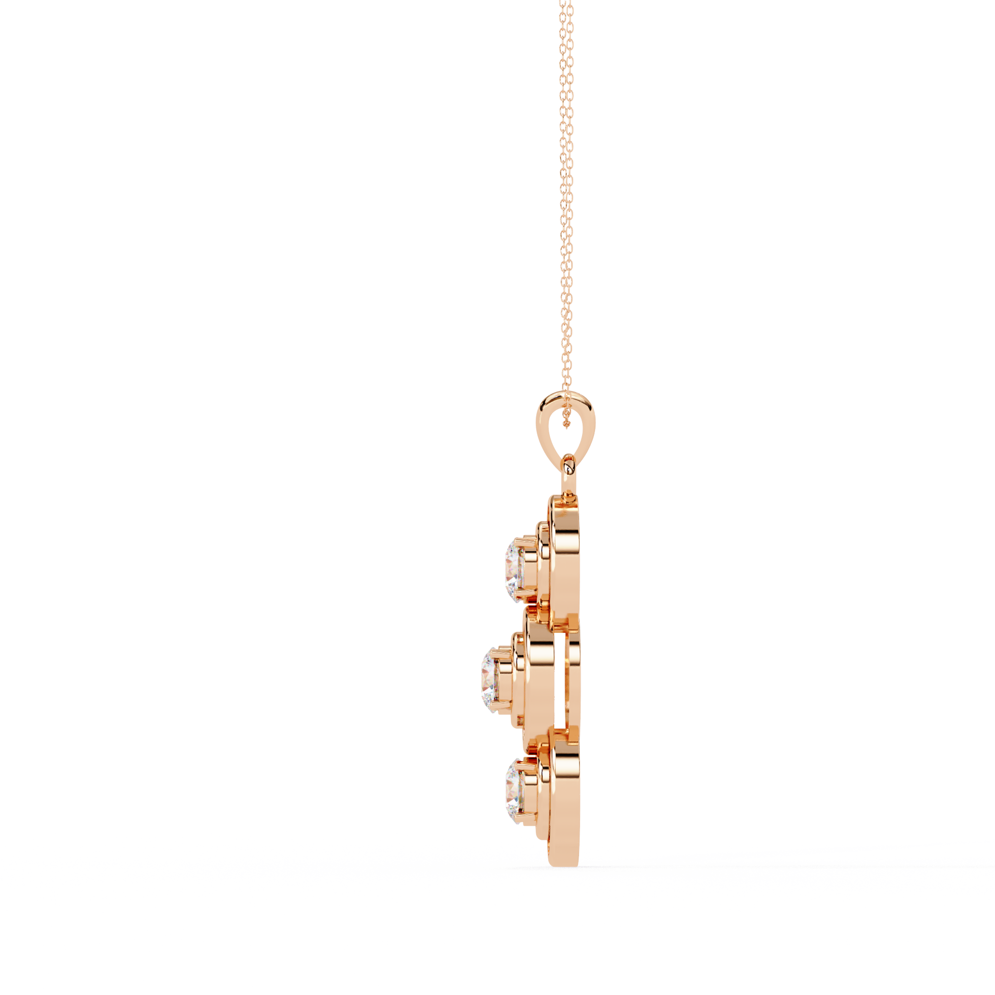 3-Stone Round Pendant