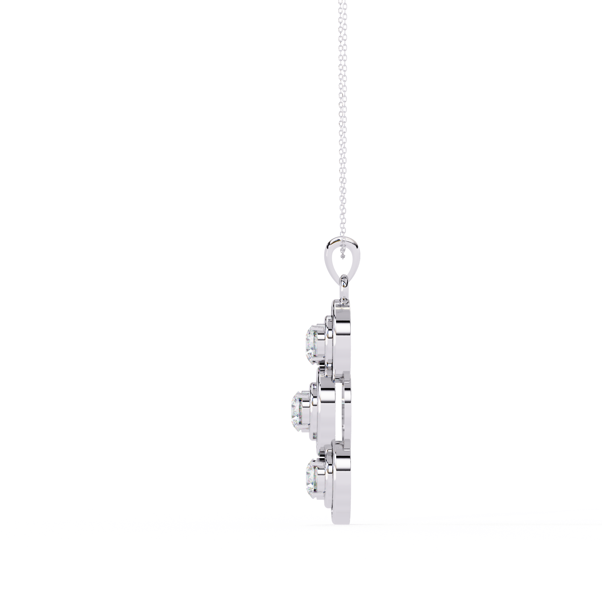 3-Stone Round Pendant