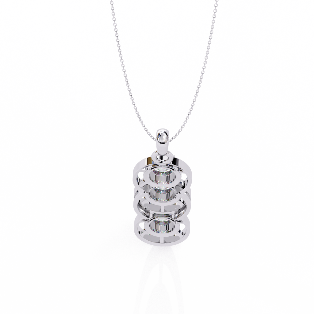3-Stone Round Pendant