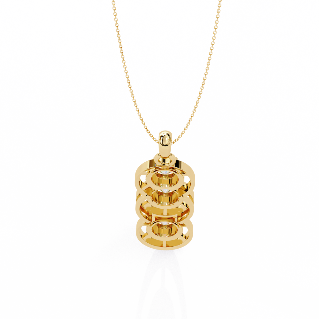 3-Stone Round Pendant