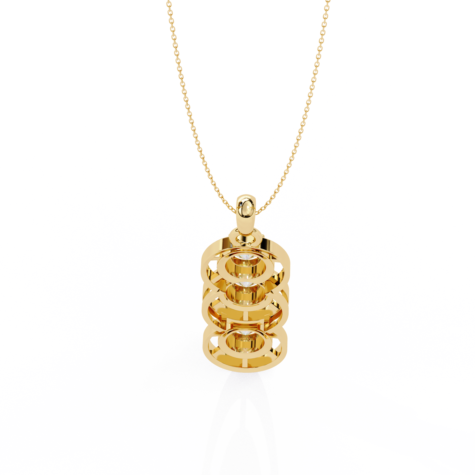 3-Stone Round Pendant