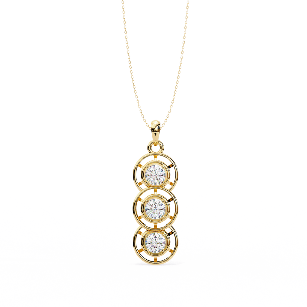 3-Stone Round Pendant