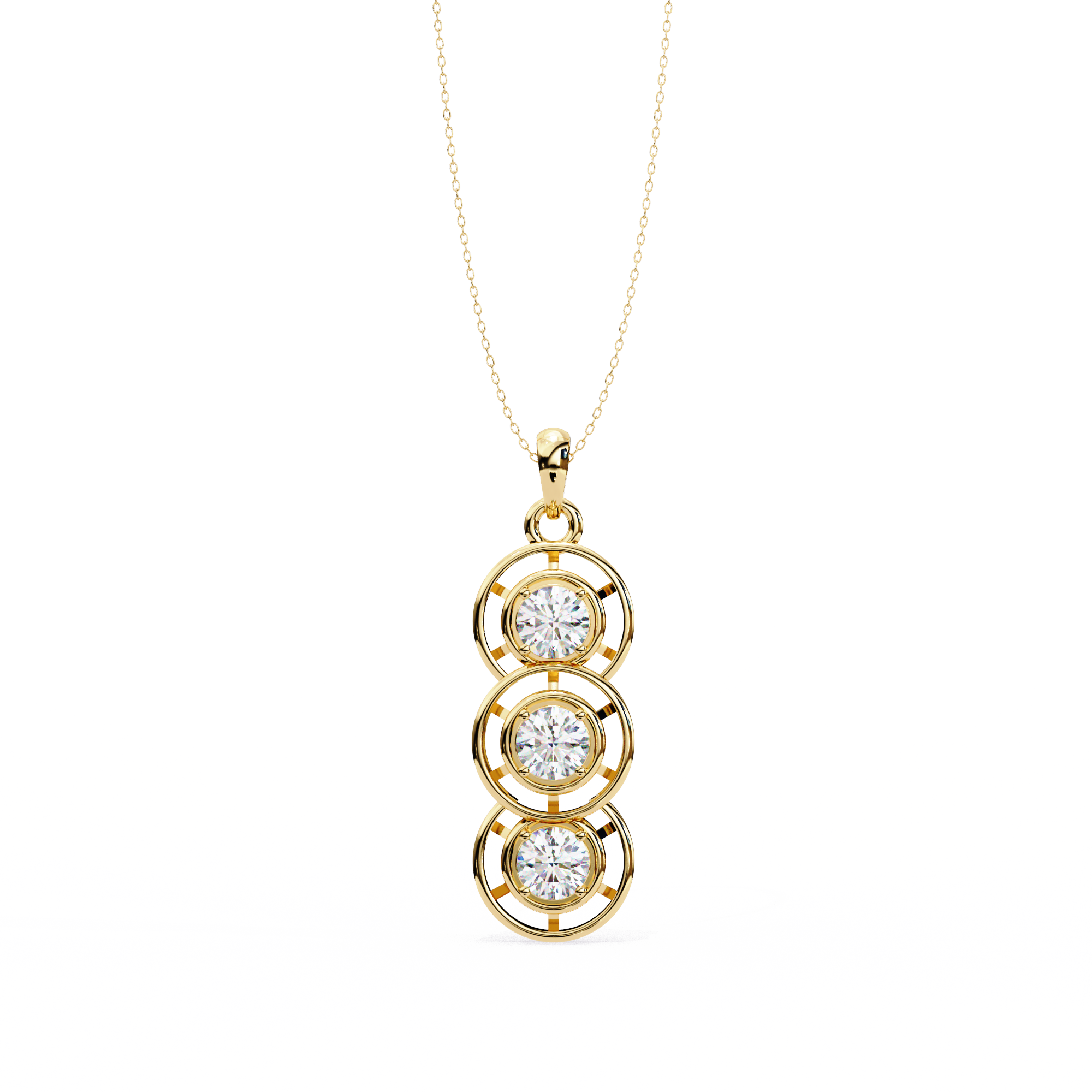 3-Stone Round Pendant