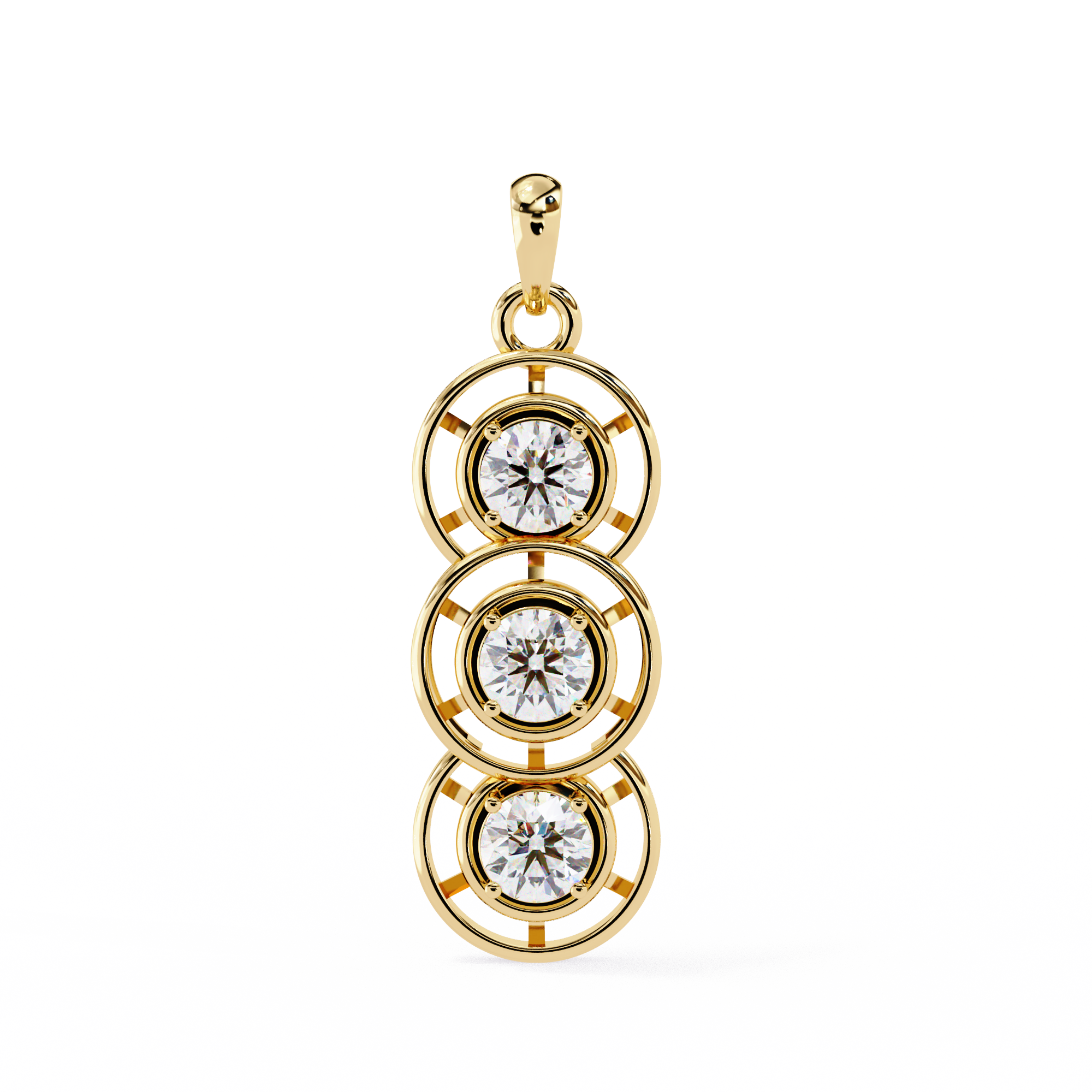 3-Stone Round Pendant