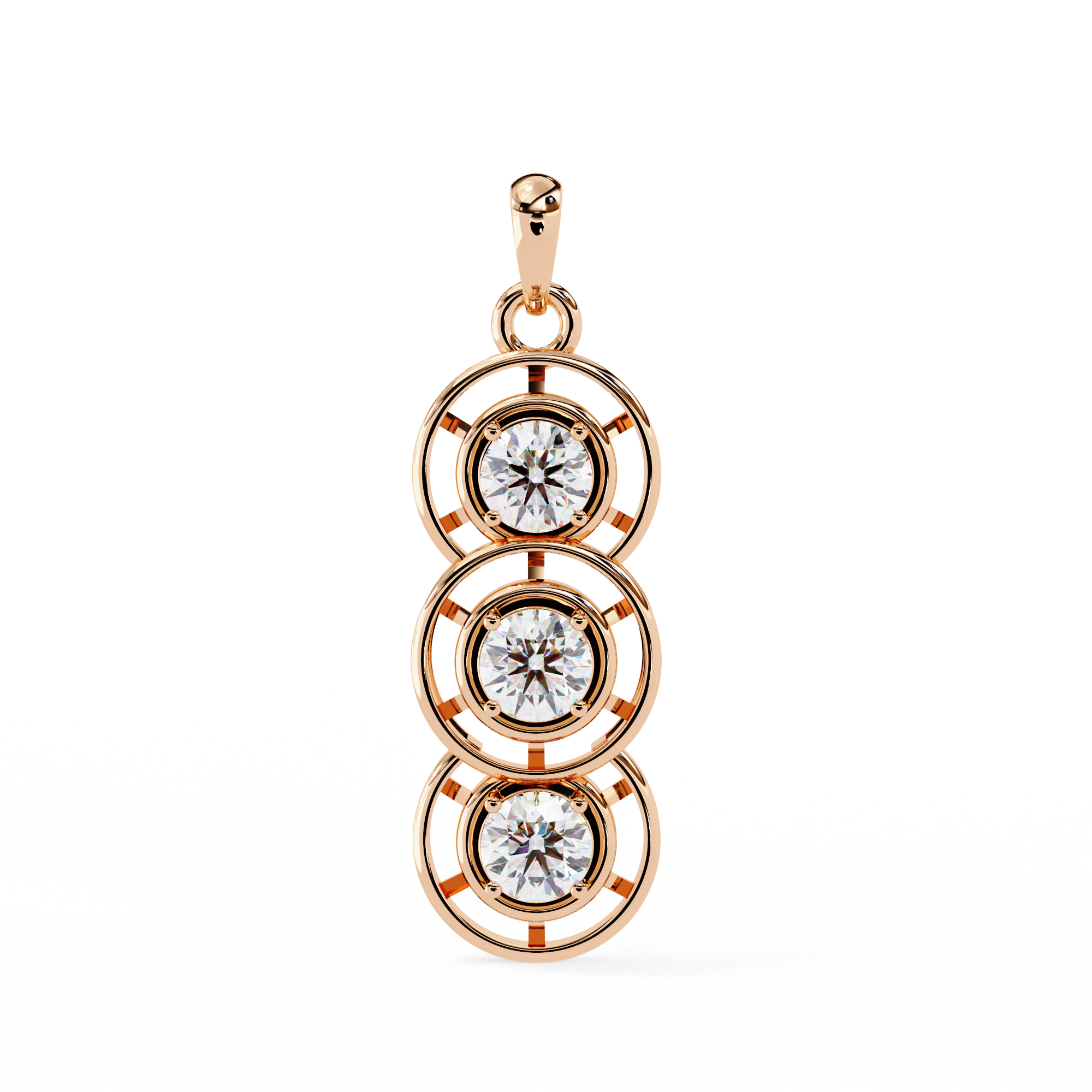 3-Stone Round Pendant
