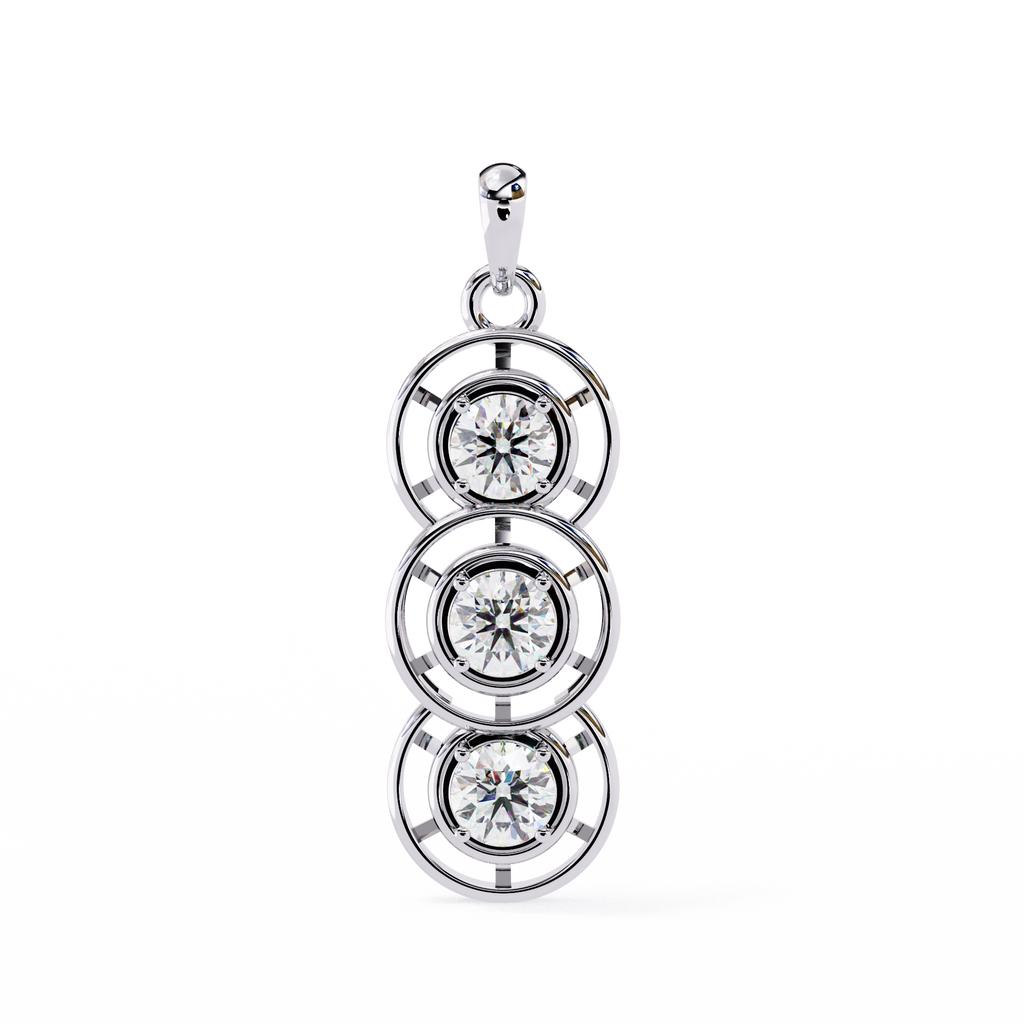 3-Stone Round Pendant