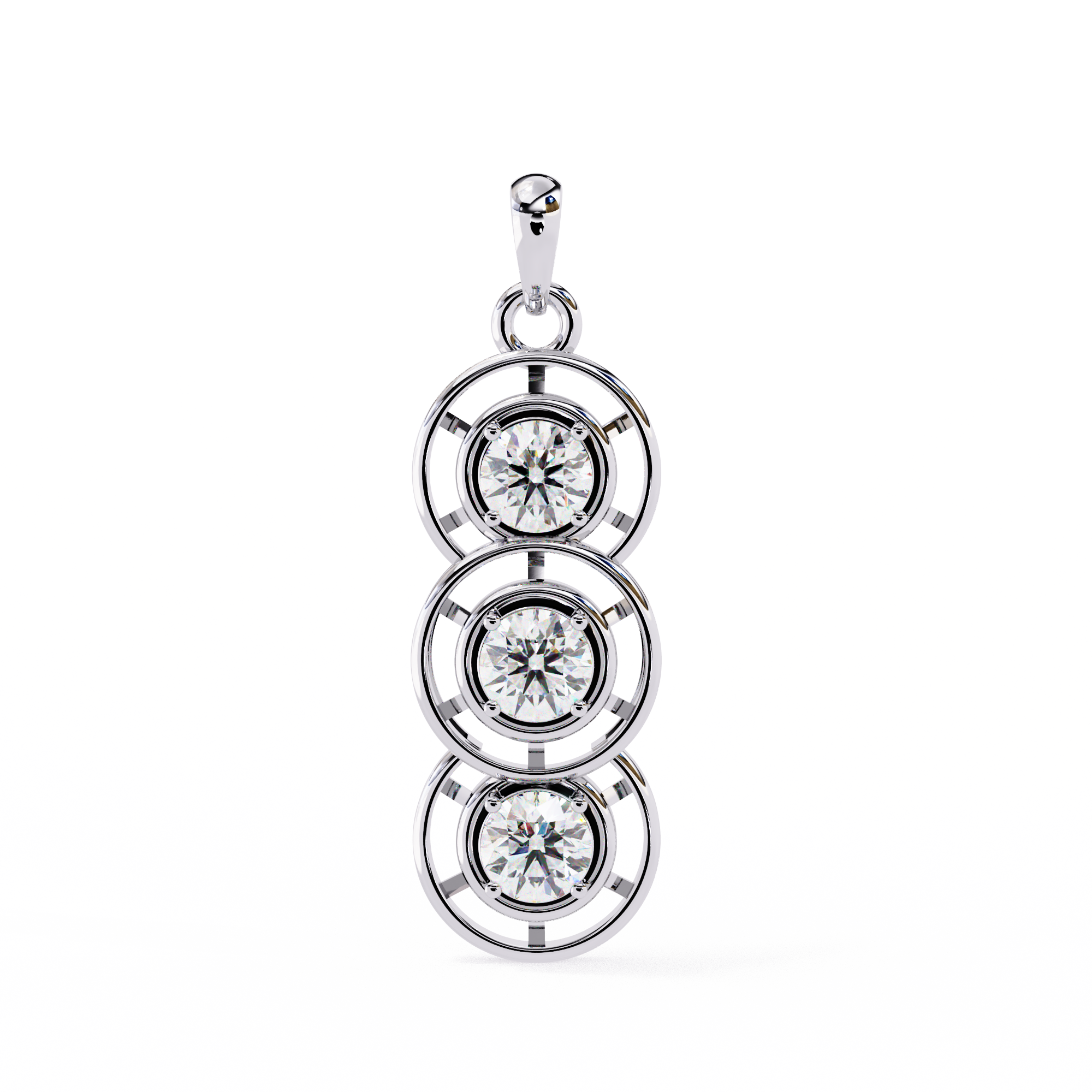3-Stone Round Pendant
