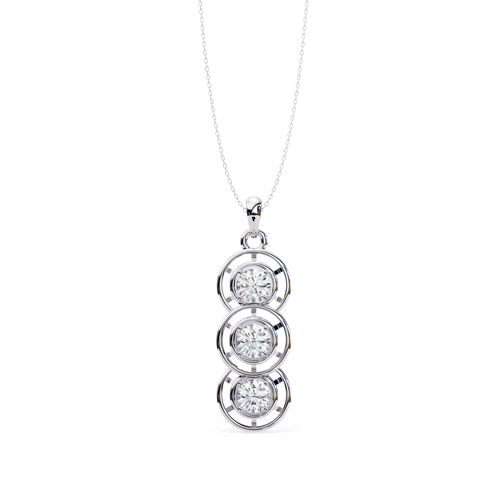 3-Stone Round Pendant