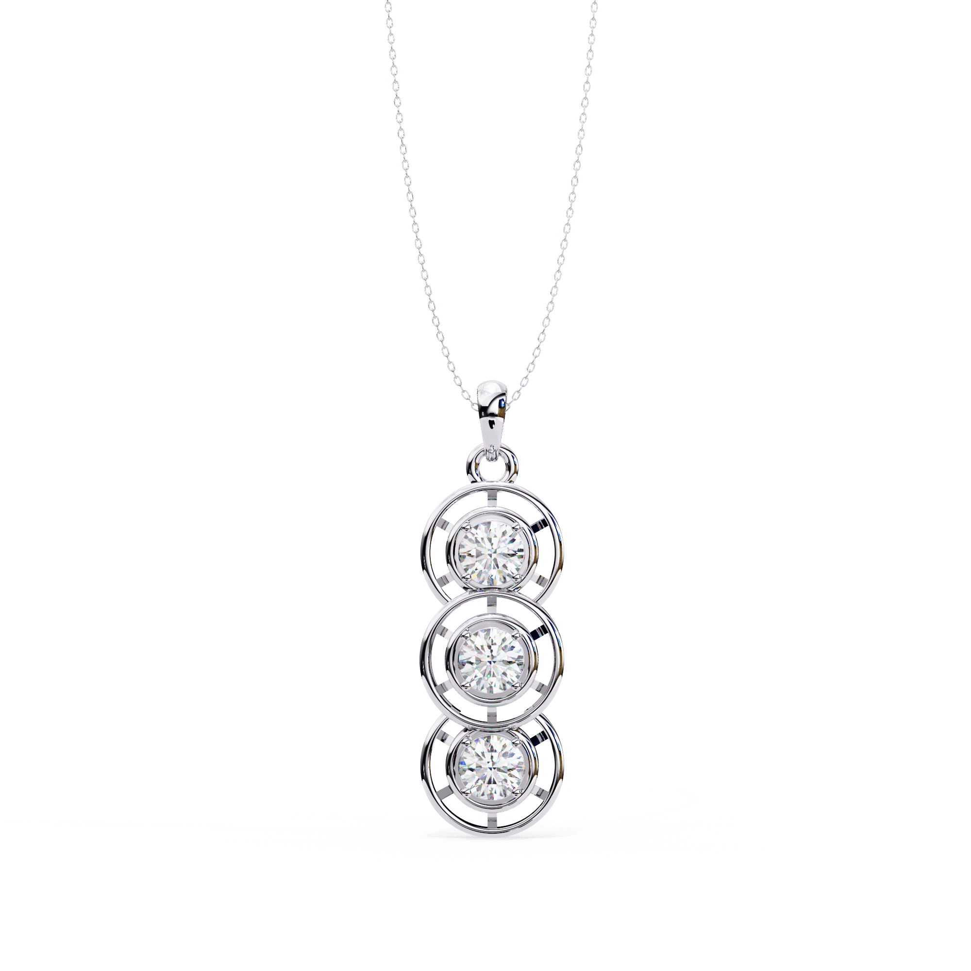 3-Stone Round Pendant