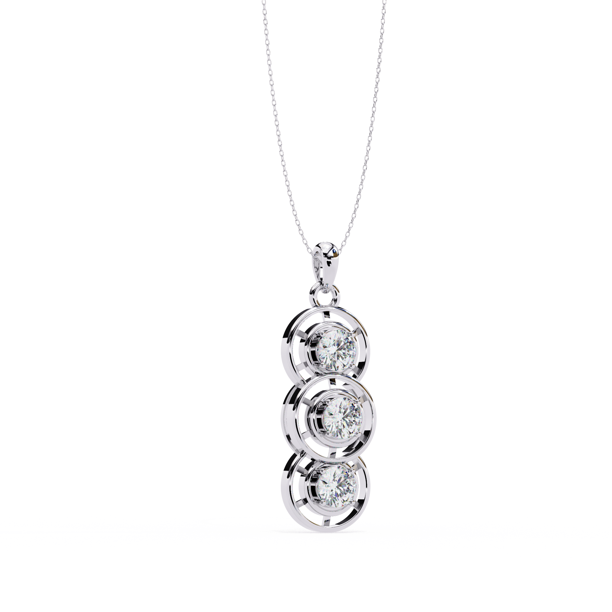 3-Stone Round Pendant